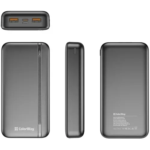 Універсальна мобільна батарея 20000 mAh, EnergyPlus, Black, 22.5 Вт ColorWay teh0027631 - фото 2
