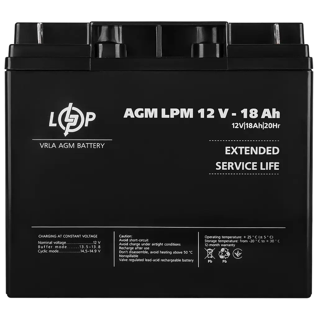 Аккумулятор AGM LPM 12V - 18 Ah - фото 3