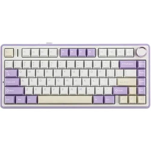 Клавиатура беспроводная F75, White/Purple, Bluetooth 5.0/2.4GHz USB/Type-C, механическая (перем. Aula teh0028292 - фото 2