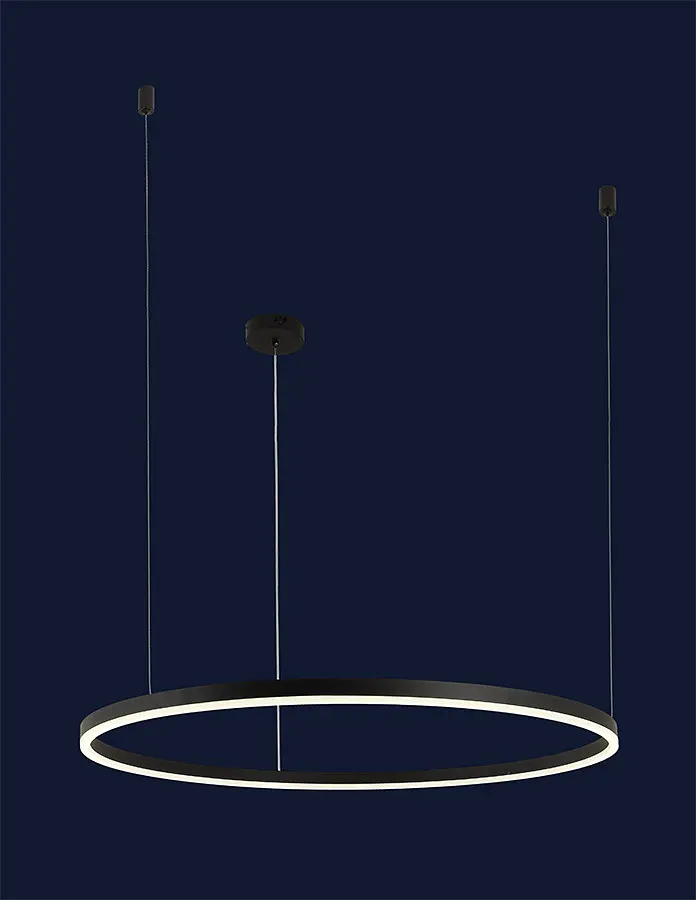 Люстра led світильник кільця підвісна Levistella 918LP450-1 BK 800MM - фото 2