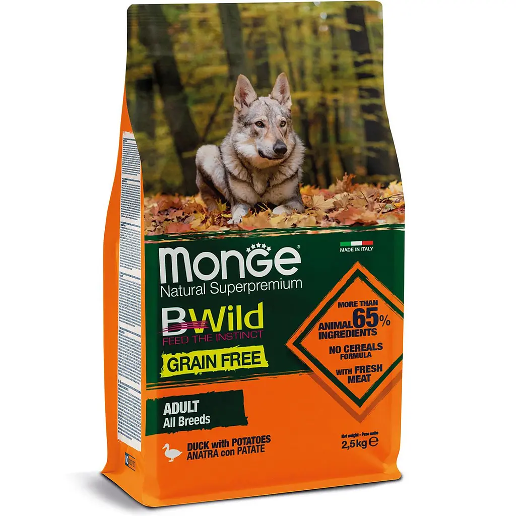 Сухий корм Monge BWild Adult Беззерновий для дорослих собак усіх порід з м'ясом качки 15 кг - фото 2