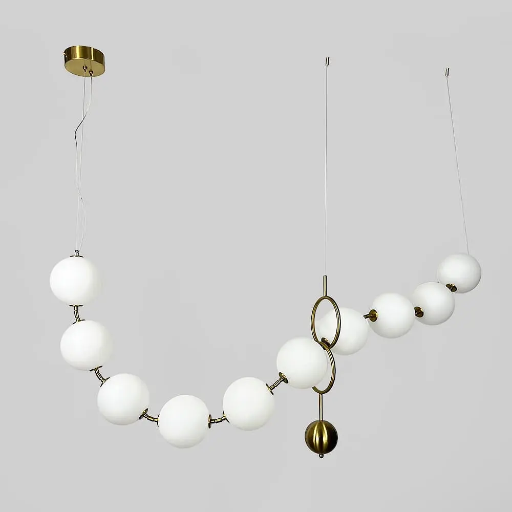 Светодиодный светильник PEARLIES на 10 белых шаров длиной 195 см Line F | Ст. MBJ9-1950 (D150-10) - фото 7