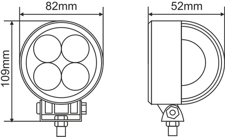 LED фара Brevia EPISTAR Sport Далеке світло 10-30V, 12W (4x3W) 880Lm Лінзована Алюмінієвий корпус IP68 (10601RFX1) - фото 2