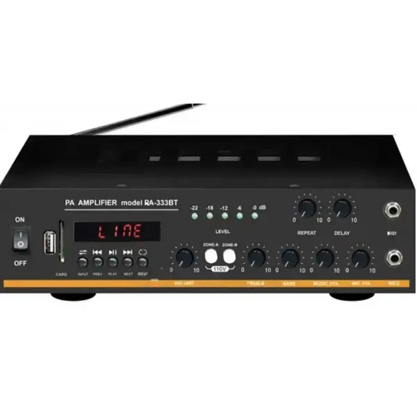 Підсилювач звуку Bluetooth 4,0 USB/SD/FM/MP3 50W+50W 2х канальний з пультом стереопідсилювач для колонок з караоке 220V та 12V UKC 333BT - фото 4