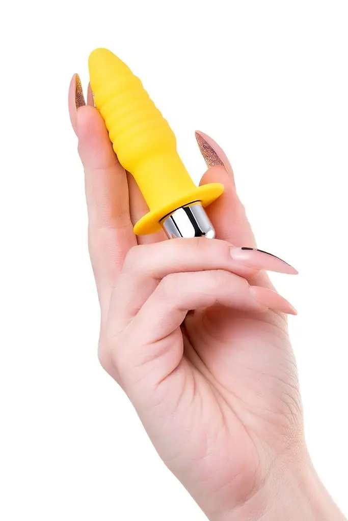 Анальна пробка ToDo Anal Vibro Plug Lancy 11 см (жовтий) - фото 7