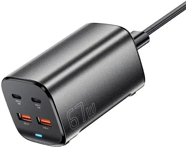 Зарядний пристрій Essager 67w Gan Desktop Charger 4 порти ES-CD35 чорний - фото 2