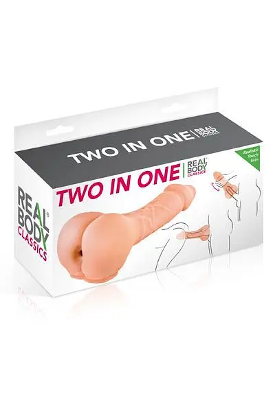 Насадка на член — мастурбатор 2в1 Real Body — Two In One - фото 3