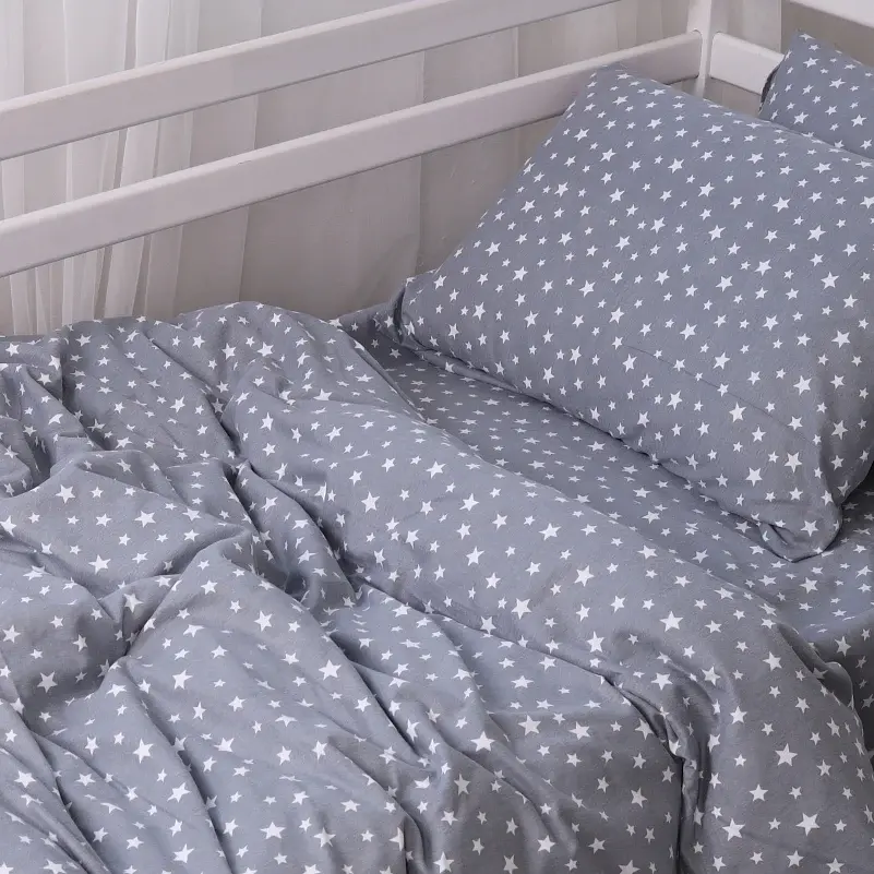 Комплект постільної білизни MirSon Фланель 012 Grey Stars сімейний 160x220 см (2200009653155) - фото 7