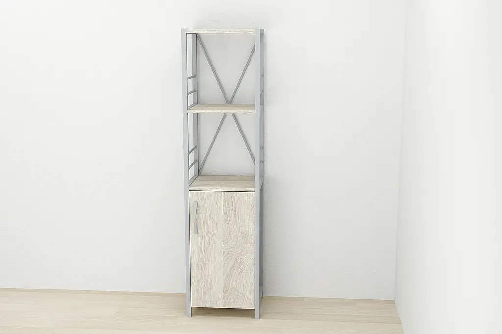 Етажерка 3/34 Ferrum-decor Серії Конект із тумбою 144x34x28 Сірий ДСП Сонома (FRD-104438) - фото 2