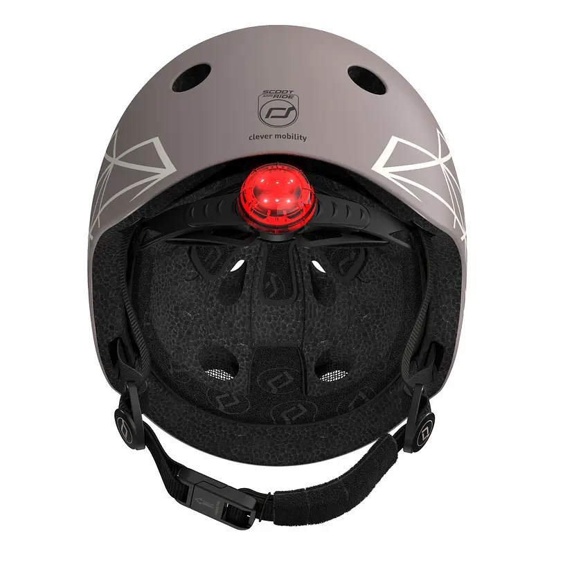 Шолом захисний Scoot and Ride з ліхтариком 45-51 см (XXS/XS) сірий - фото 5