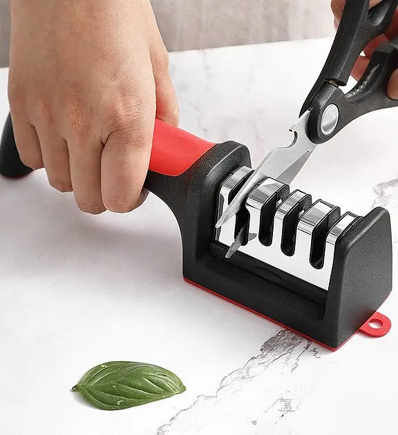 Точилка Sharpener YD-168, ручна, для ножів та ножиць, чорна, ABS-пластик, 19×5×6 см - фото 2