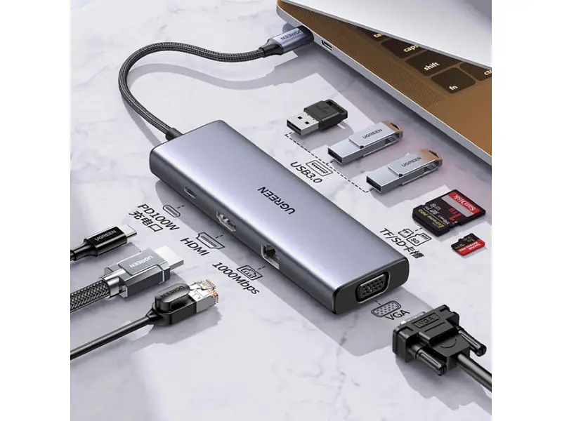 Док-станція UGREEN CM498 9-in-1 USB-C Hub (15600) - фото 2
