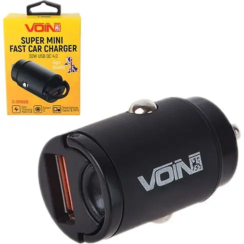 Автомобільний зарядний пристрій Voin 30W, 1USB QC4.0 12/24V (C-30160Q) - фото 3