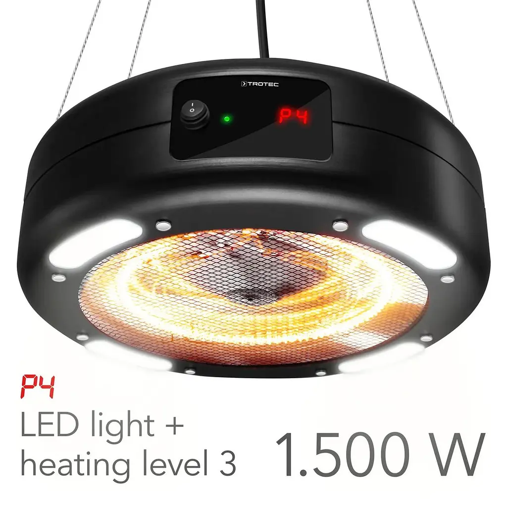 Обогреватель инфракрасный подвесной Trotec IR 1550 SC 1500W + LED Black (1410003812) - фото 5
