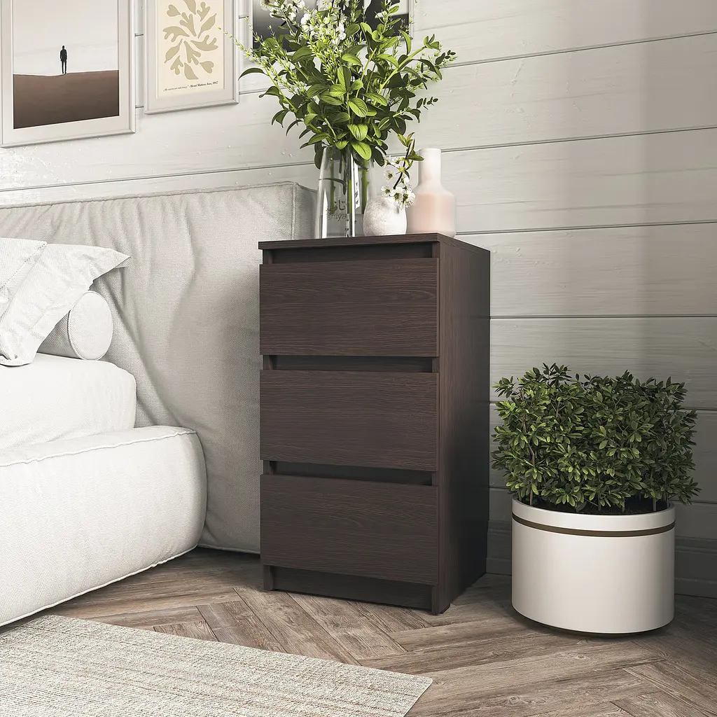 Тумбочка на 3 шухляди Moreli T-216 Ш400/В758/Г398 Венге темний
