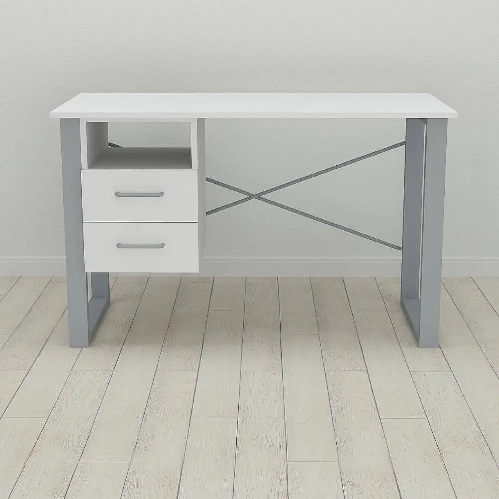 Письменный стол с ящиками Ferrum-decor Оскар 750x1200x700 металл Серый ДСП Белый 16 мм (FRD-103268) - фото 3