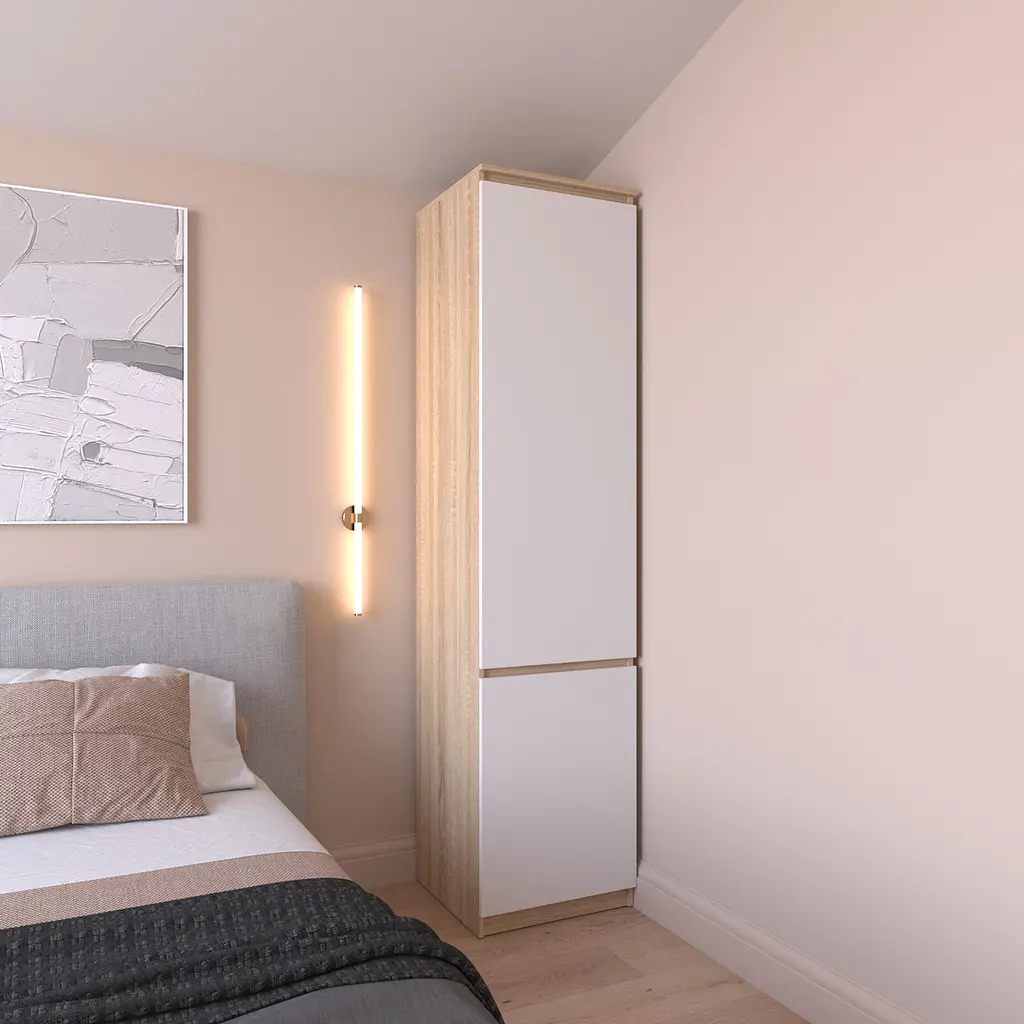 Шафа пенал Vays R-22, з полицями, ЛДСП, 50×50×211 см - для одягу, білизни, зберігання, спальня, передпокій - фото 7