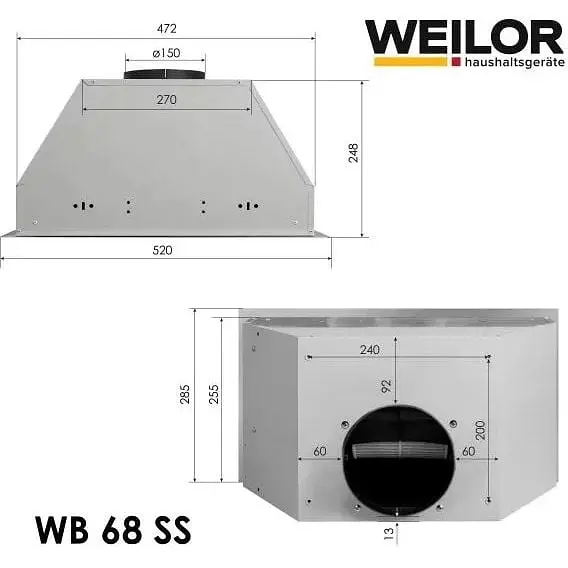Витяжка вбудована Weilor WB 68 SS - фото 10