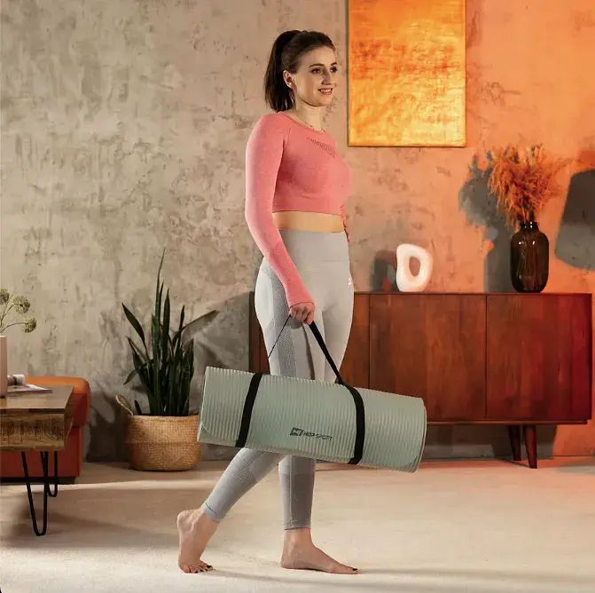 Коврик для йоги Hop-Sport HS-NB015GM NBR 1.5 см оливковый - фото 6