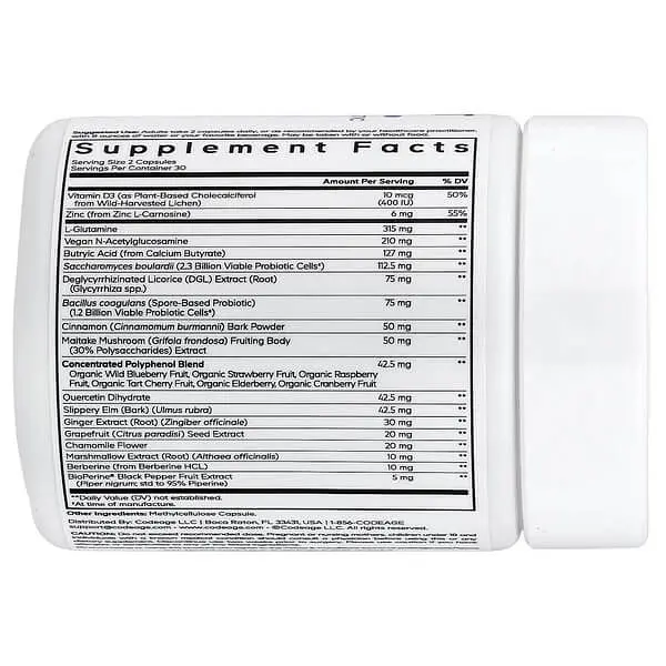 Пробіотики та пребіотики Leaky Gut Formula 60 капсул Codeage vit0005063 - фото 2