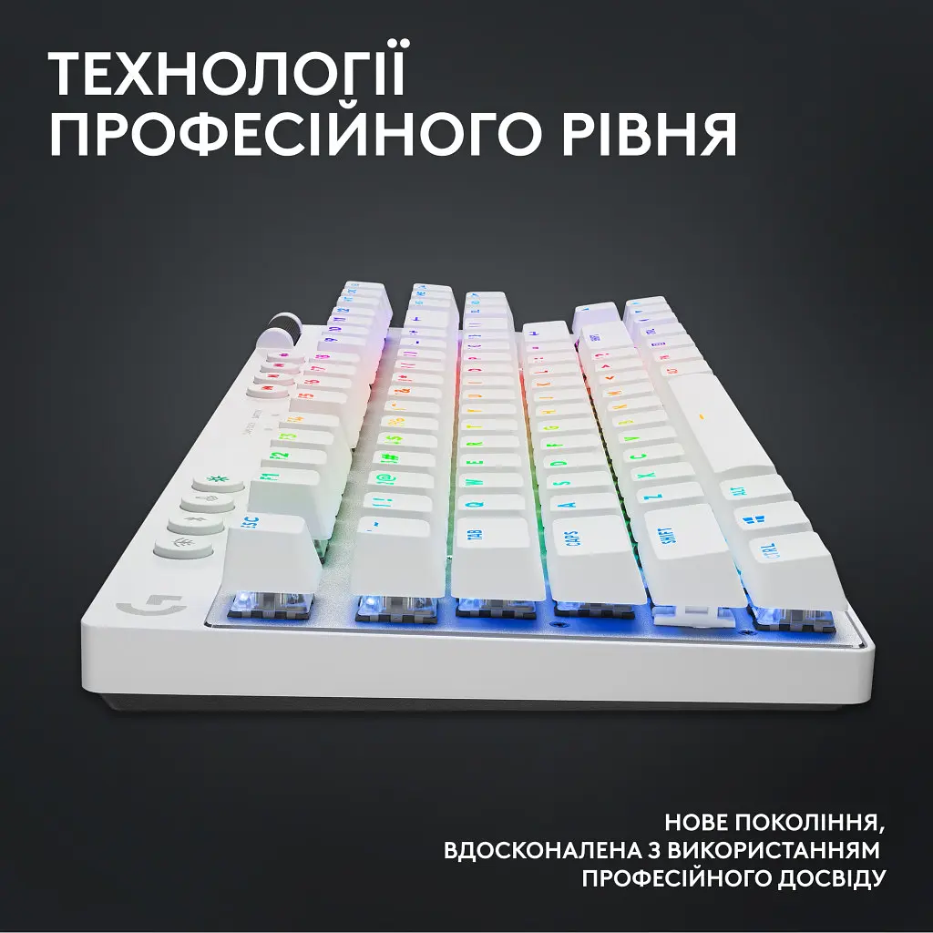 Клавіатура Logitech G PRO X TKL Lightspeed Tactile USB UA White (920-012148) - фото 12