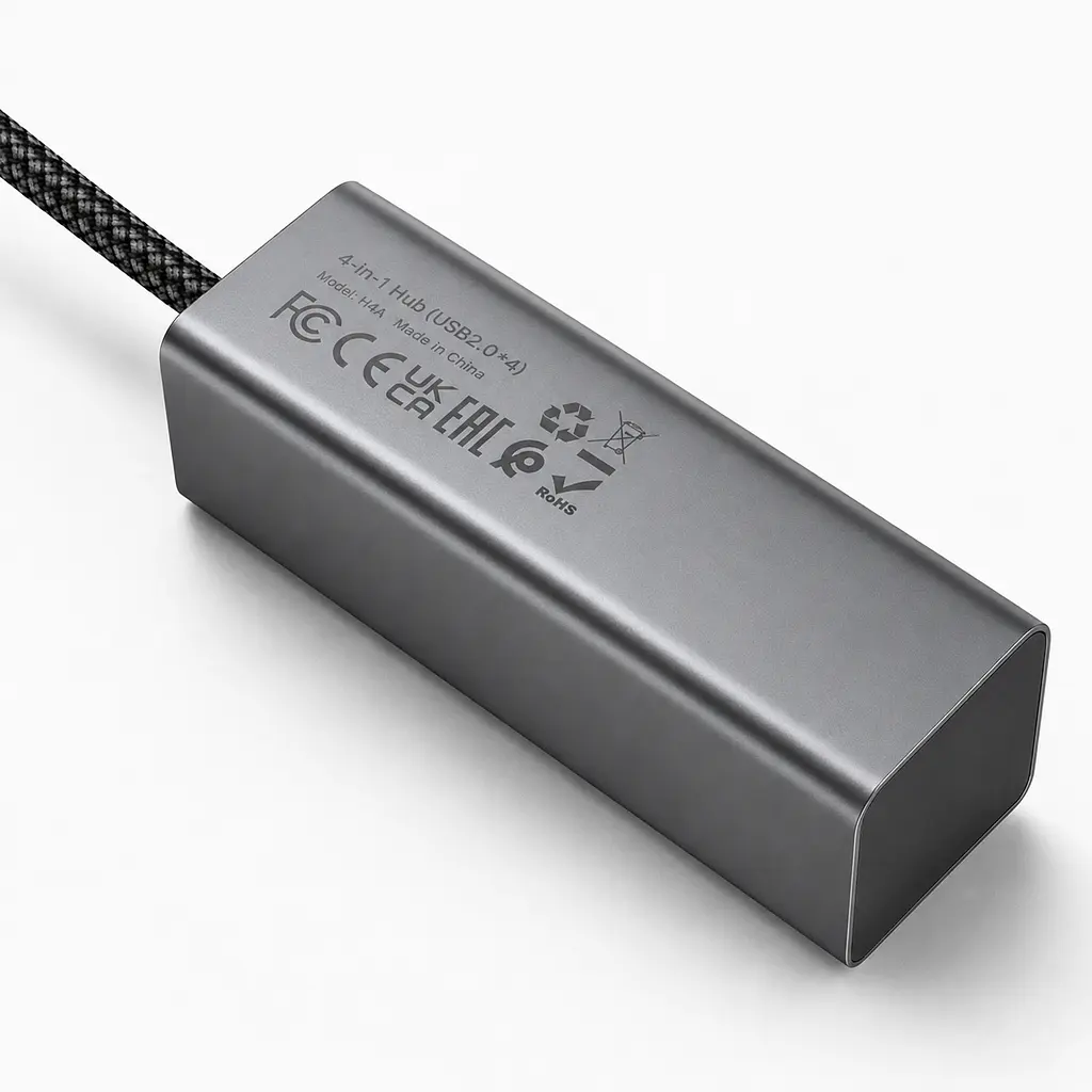 USB-хаб Veron H4A 4-в-1, USB-A на 4 USB-A, USB 2.0, 480 Мбіт/с, кабель 1 м - фото 6
