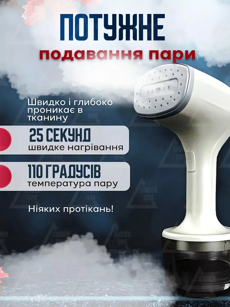 Ручний вертикальний відпарювач для одягу 1000 Вт, розумна парова прасувальна машина, Біла (4172345756) - фото 3