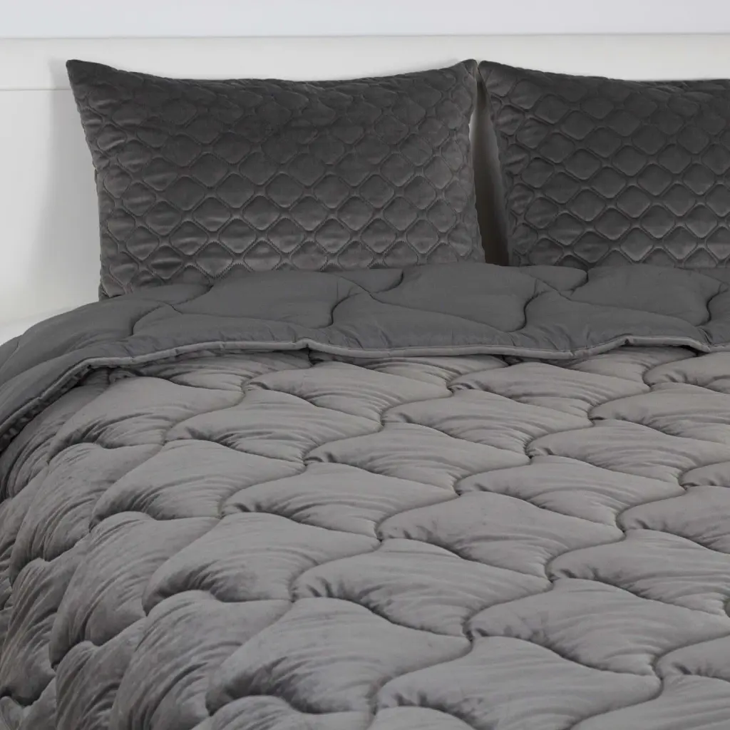 Ковдра ТЕП Velour темно-сіра 150x210 см - фото 4