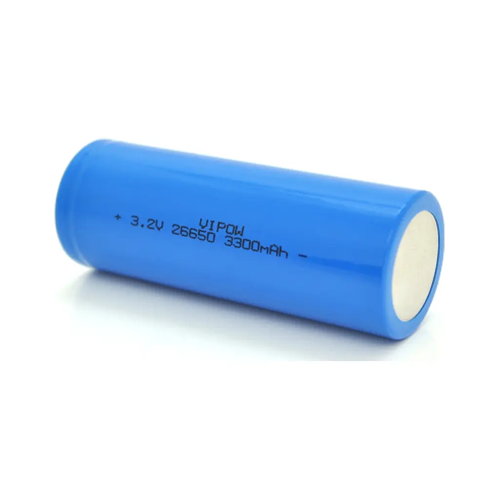 Акумулятор 26650 3300mAh, LiFePO4, FlatTop, 3.2V, синій Vipow (IFR26650-3300mAhFT / 31075) - фото 2