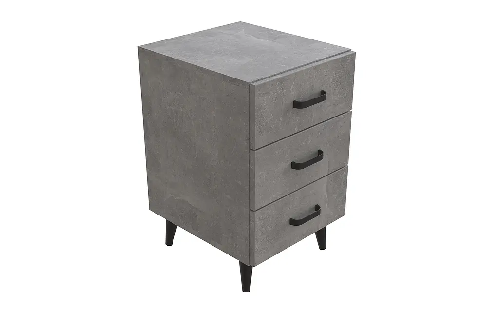 Тумба Віва 3 на конусних ніжках Ferrum-decor 56,5x35x40 Чорний метал ДСП Бетон 16 мм (FRD-106817) - фото 3