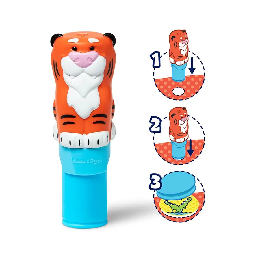 Набір з блокнотом та штампом з наліпками Melissa & Doug Sticker WOW Тигреня (SM93205/6074897) - фото 2