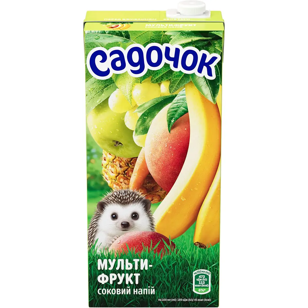 Мультифруктовий соковий напій Садочок з м'якоттю пастеризований 0.95 л - фото 2