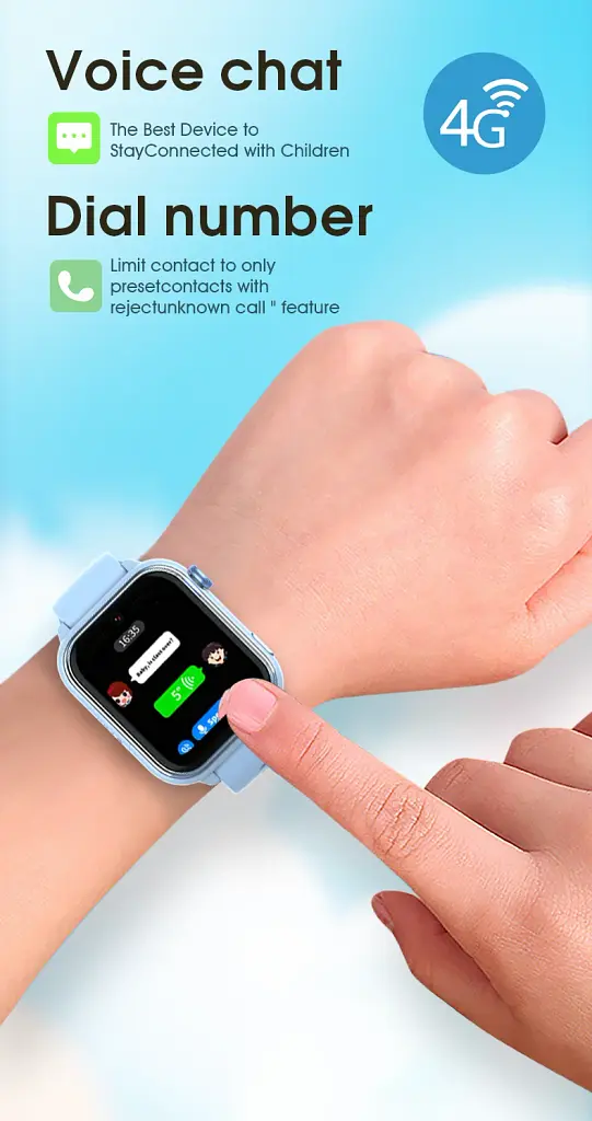 Смарт годинник-телефон дитячий Wonlex KT37 з відеодзвінком WI-FI GPS SIM-карта Blue (18886) - фото 5