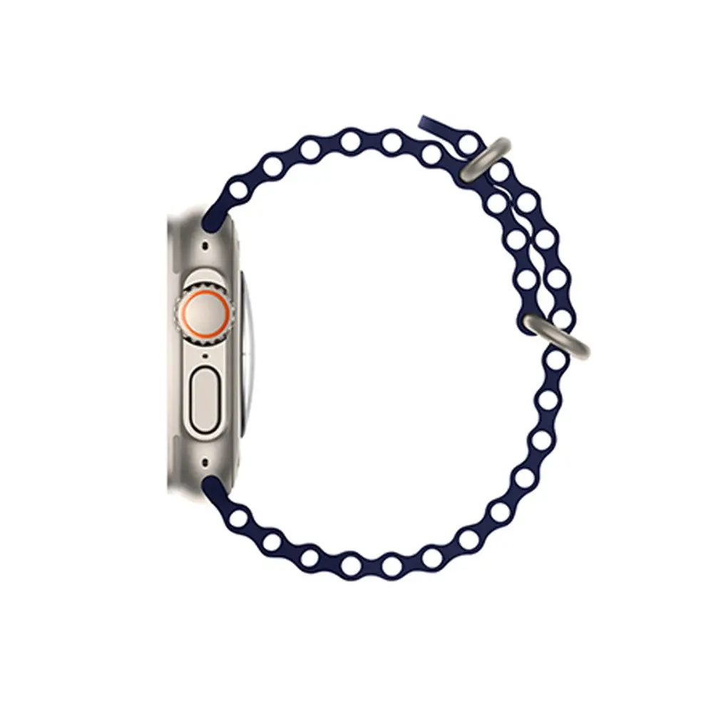 Ремінець силіконовий Hoco iWatch WA12 marine double buckle 38/40/41 mm синій - фото 3