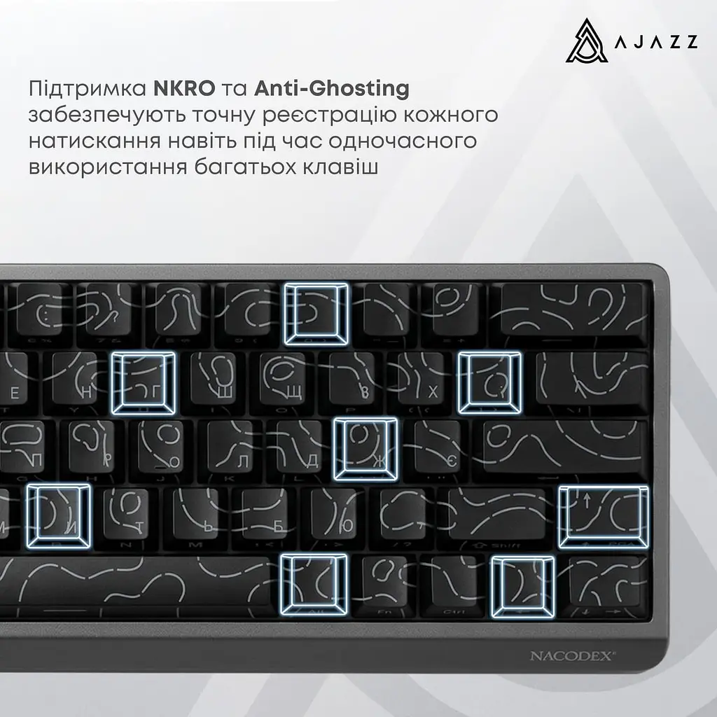 Клавиатура Ajazz NK68 V2 Red Switch (NK68-V2-R-S-B) - фото 11
