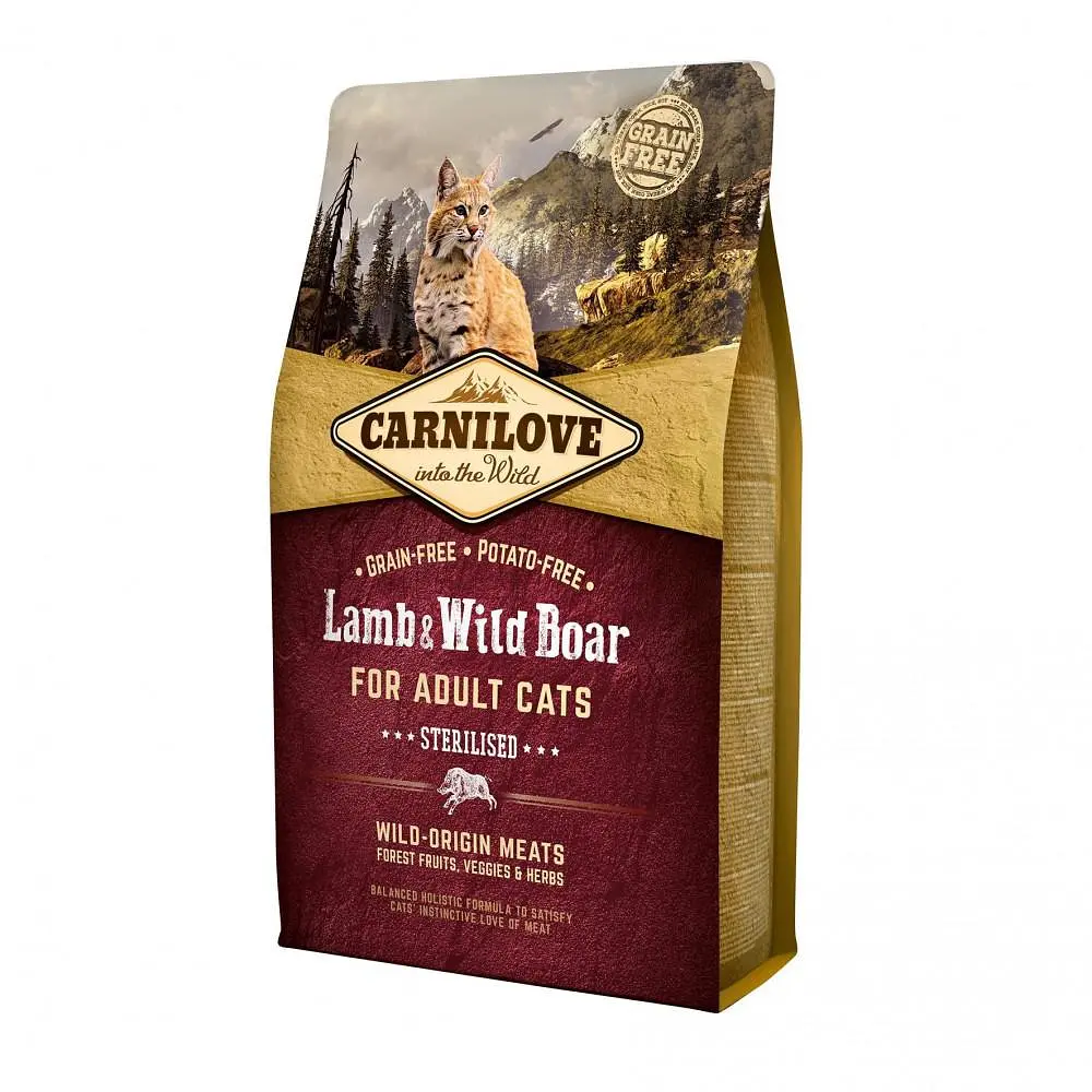 Сухий корм Carnilove Cat Lamb & WildBoar Sterilised 2 кг з ягнятком та м'ясом кабана для стерилізованих кішок - фото 2