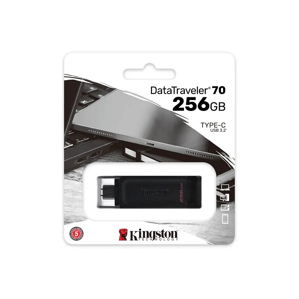 USB флеш накопитель Kingston 256GB DataTraveller 70 USB 3.2 / Type-C (DT70/256GB) - фото 8
