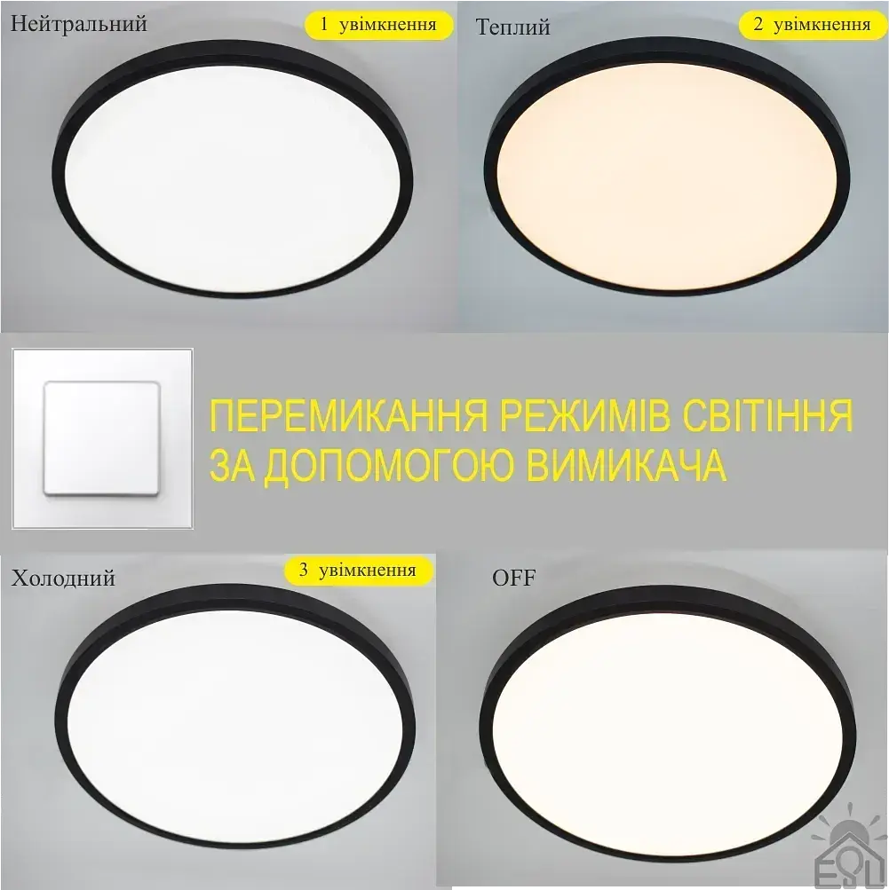 Накладний світлодіодний світильник OKO 54W R-ON/OFF 400×25-BLACK-220-IP20 ESLLSE - фото 4