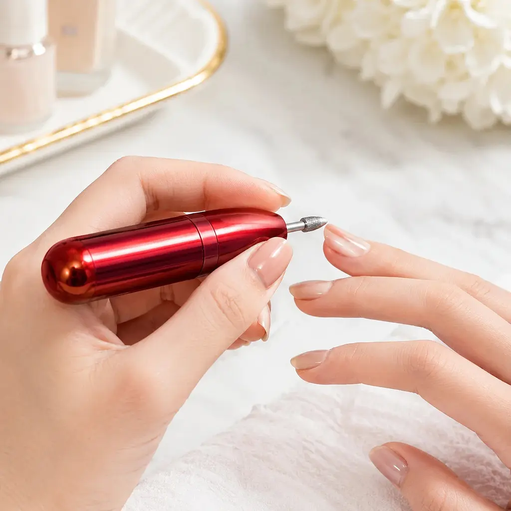 Фрезер для манікюру та педикюру Flawless Salon Nails червоний • Портативна машинка для нігтів з насадками для домашнього догляду - фото 6