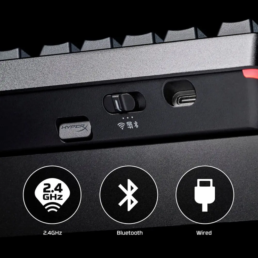 Клавіатура бездротова HyperX Alloy Rise 75 Red RGB UA Black (91Y91AA) - фото 7