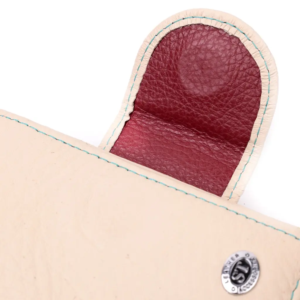 Оригінальне шкіряне портмоне з монетницею зовні для жінок ST Leather 19455 бежеве - фото 3