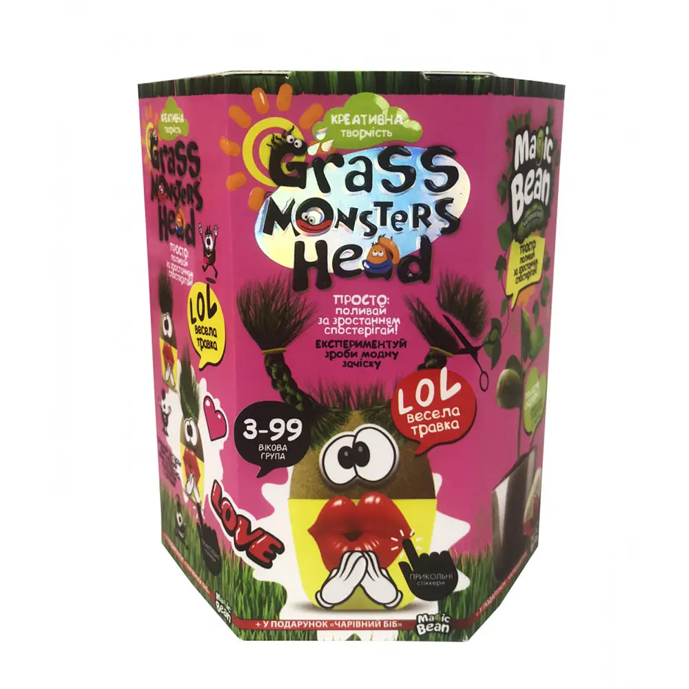 Набор креативного творчества Grass Monsters Head (на украинском), Danko Toys - фото 2