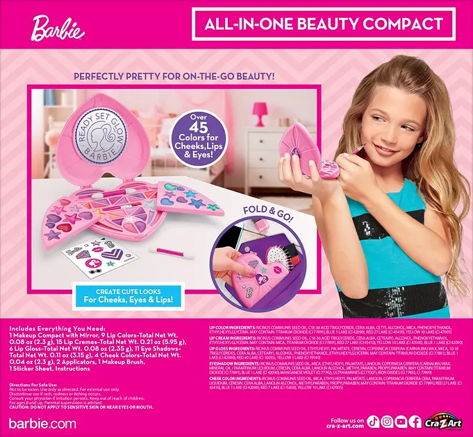 Набір дитячої косметики Barbie All in One Beauty Compact Cra-Z-Art det0017636 - фото 8