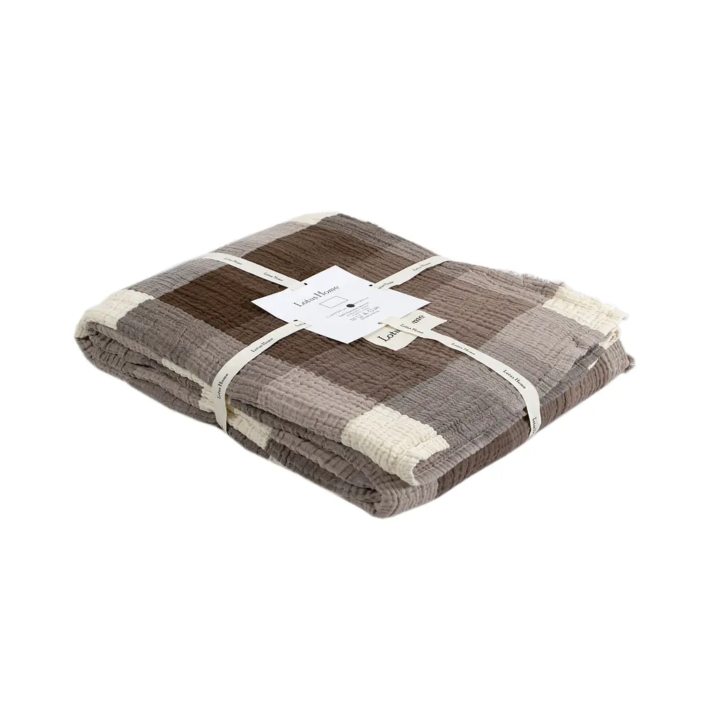 Покрывало Lotus Home - Lucca muslin коричневый 240x260 - фото 6