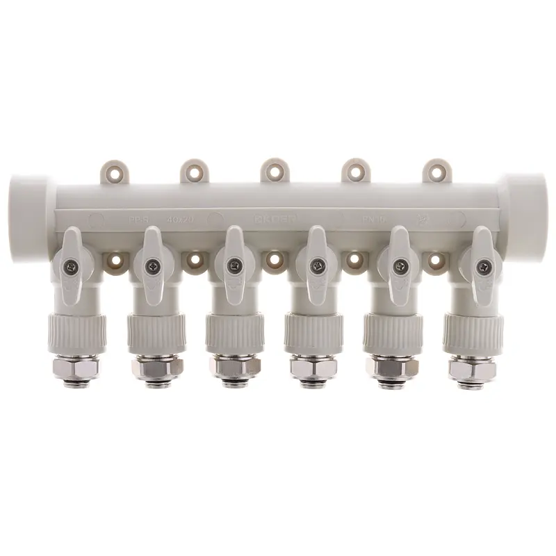 Колектор розподільний Koer 6-way з фітингом (40x20) PPR K0194.Pro KP2559 - фото 2