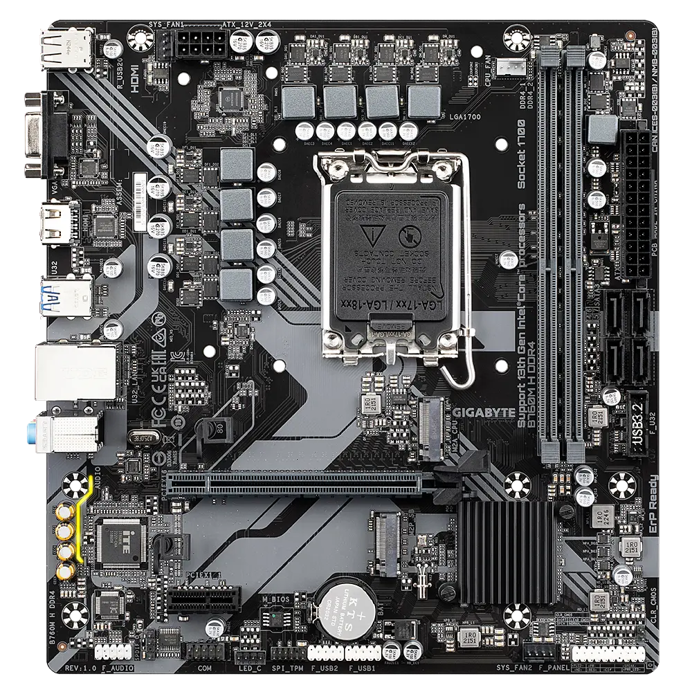 Mатеринська плата Gigabyte B760M H DDR4 LGA 1700 (B760M H DDR4) - фото 6