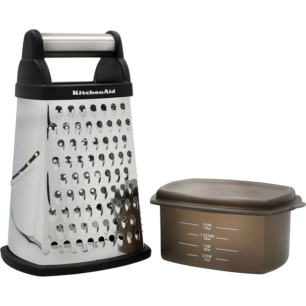 Тертка чотирьохстороння KitchenAid Universal з контейнером чорна (KQG300OSOBE) - фото 5