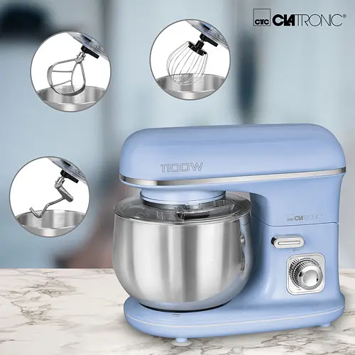 Кухонний комбайн - тістоміс Clatronic KM 3711 Blue 5 л - фото 2