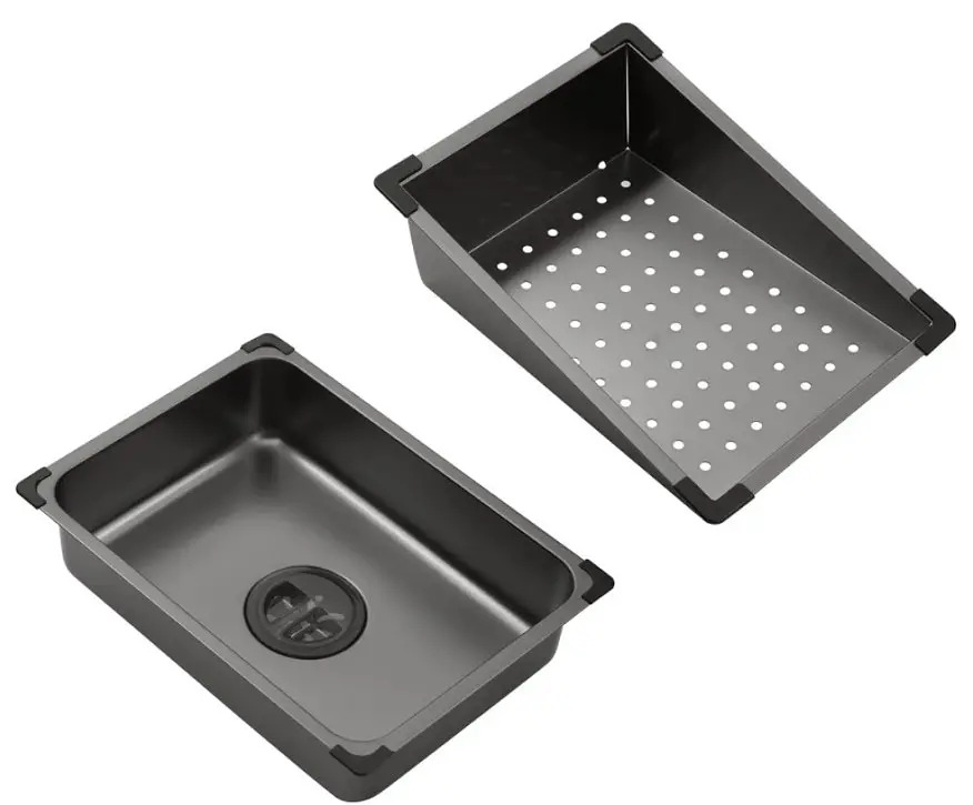 Кухонна мийка Kroner KRP KRP Schwarze - SET7545NB PVD (3.0/0.8 мм) (CV033805) - фото 12