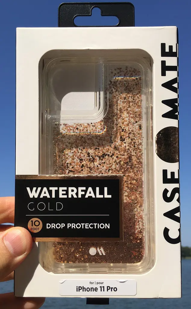Чохол протиударний з плаваючими блискітками Case-Mate Waterfall CM039326-06 для iPhone 11 Pro (5.8") Gold - фото 8